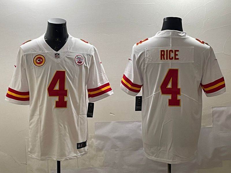 Men Kansas City Chiefs #4 Rice White Second generations 2025 Nike Limited NFL Jersey style 6